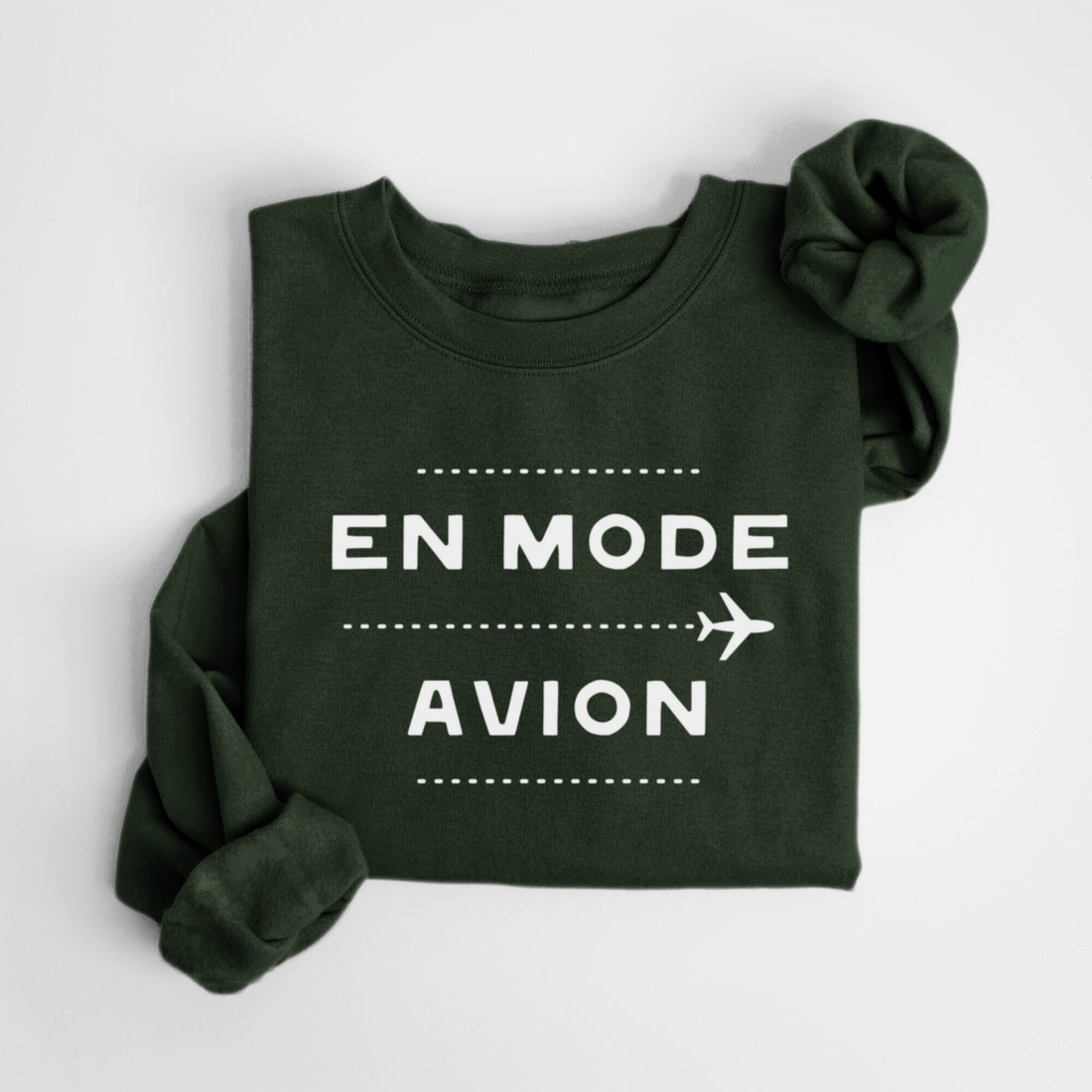 En mode avion - crewneck - vert forêt