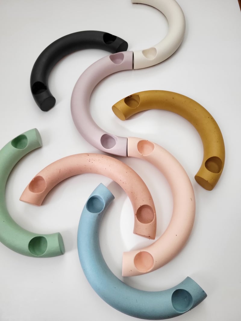 Bougeoir croissant - Pêche