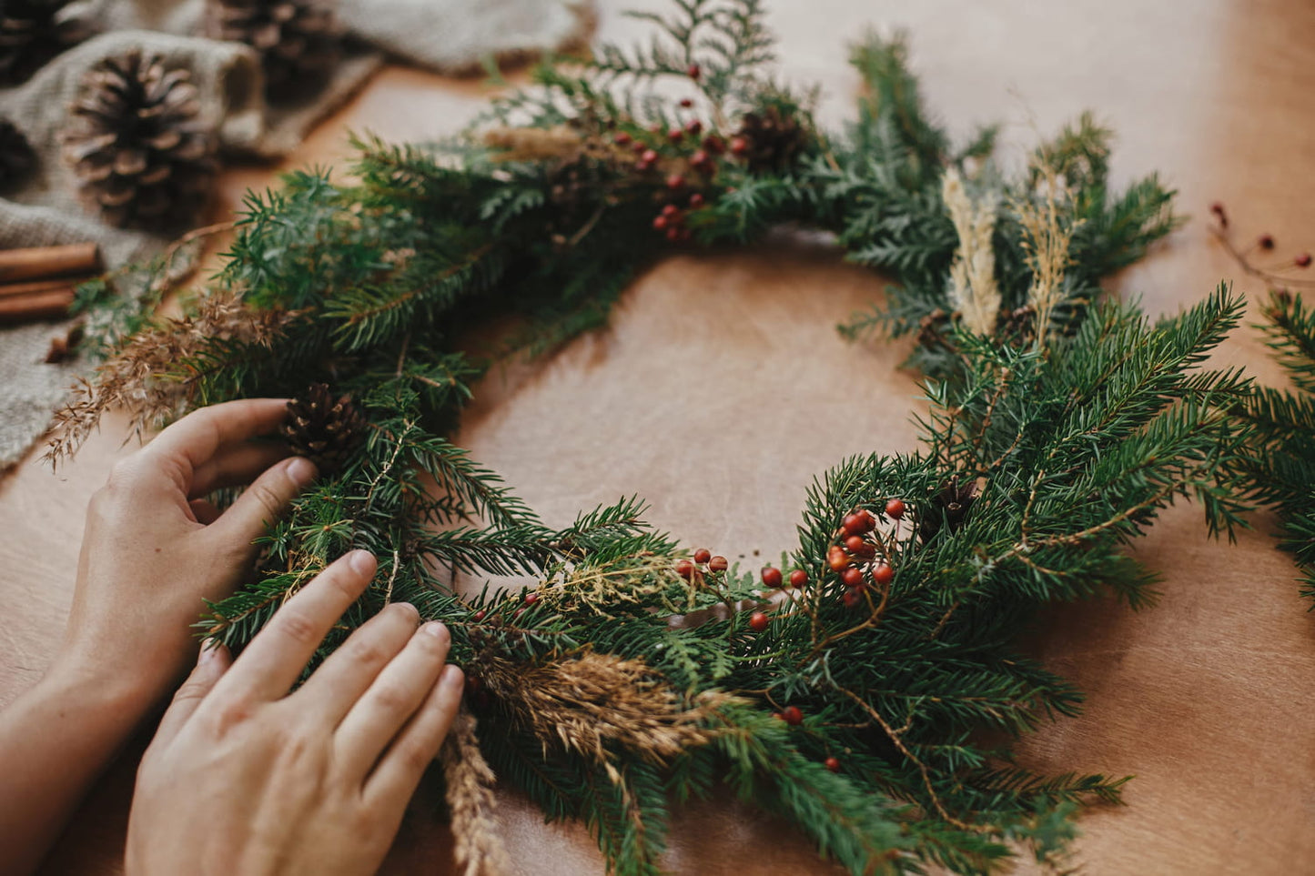 Atelier - Couronne de Noël naturelle