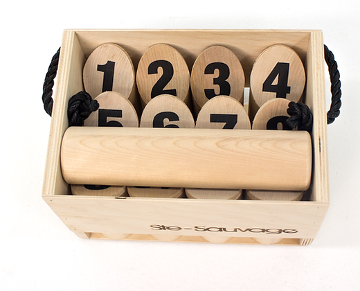 Jeu - Quilles finlandaises - boîte de bois