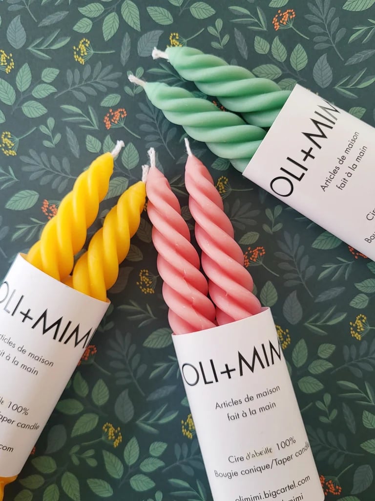 Bougies torsadées- Duo - Pêche