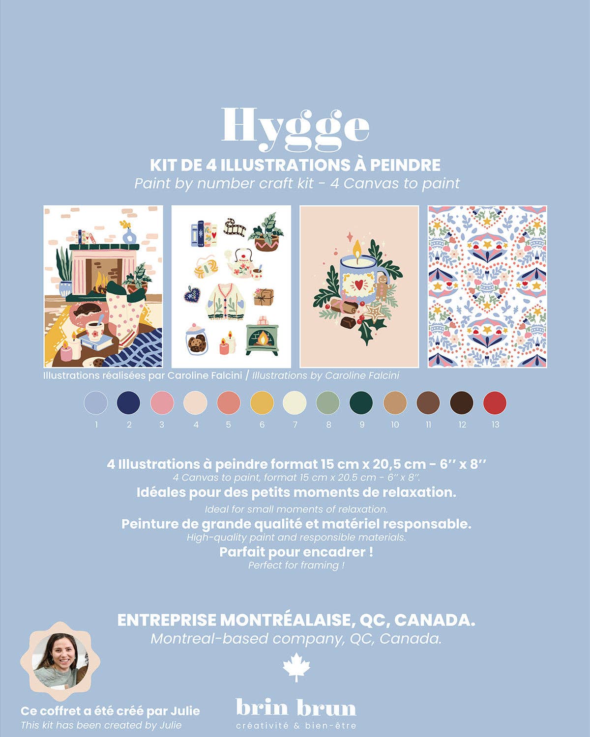 Coffret créatif, Kit de peintures à numéros - Ambiance Hygge