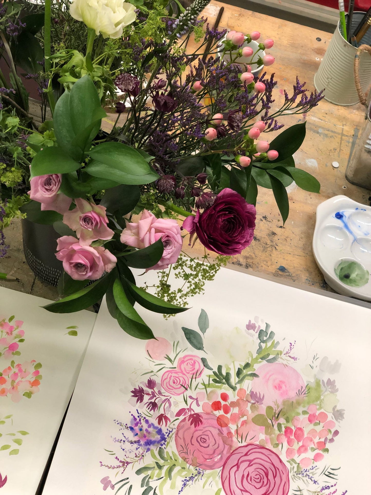 Atelier - Bouquet floral à l'aquarelle