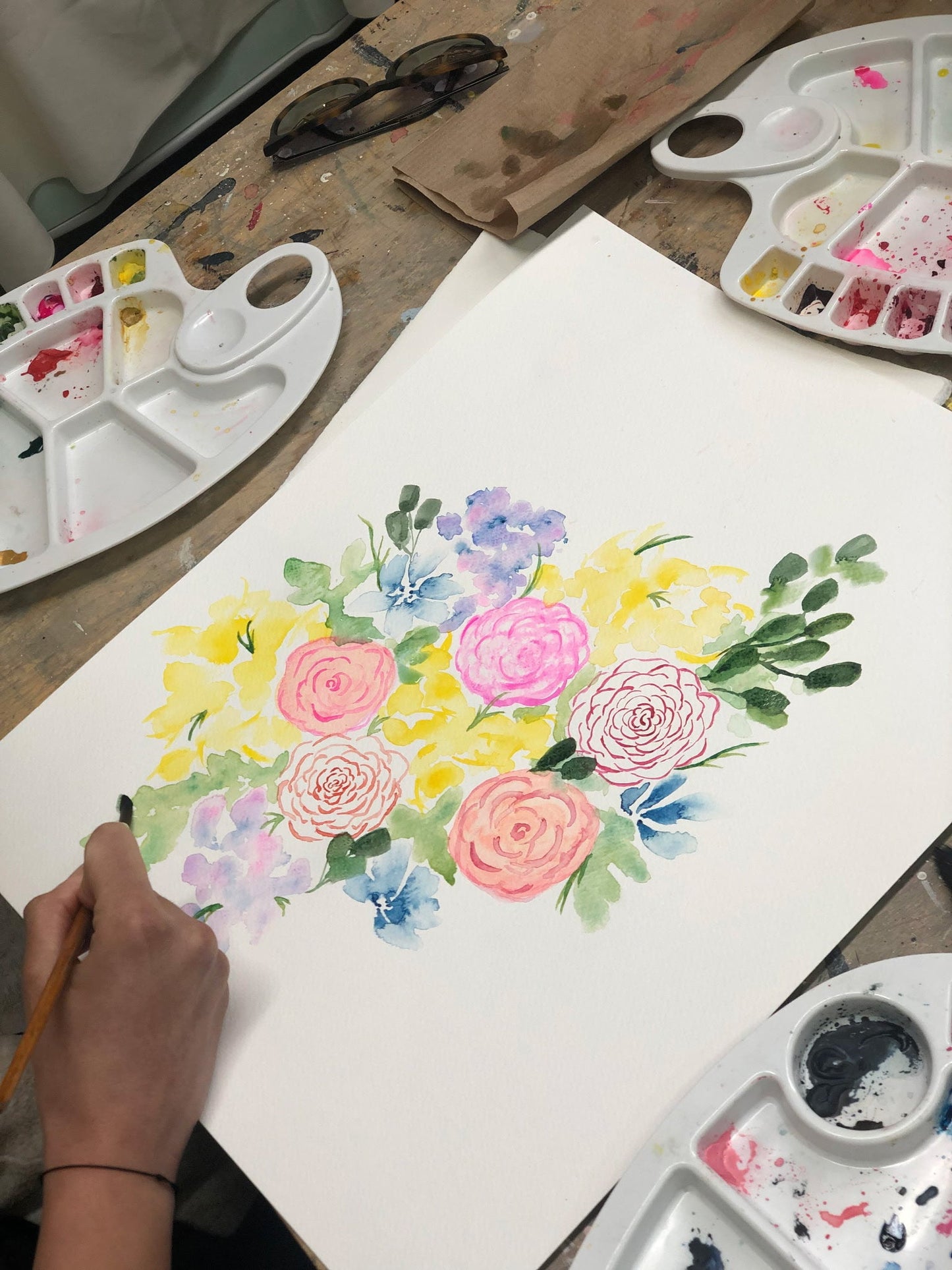 Atelier - Bouquet floral à l'aquarelle