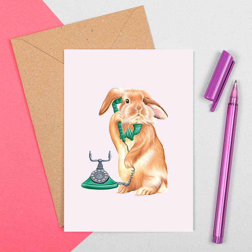 Carte - Lapin téléphone
