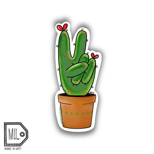 Autocollant - Cactus peace and love