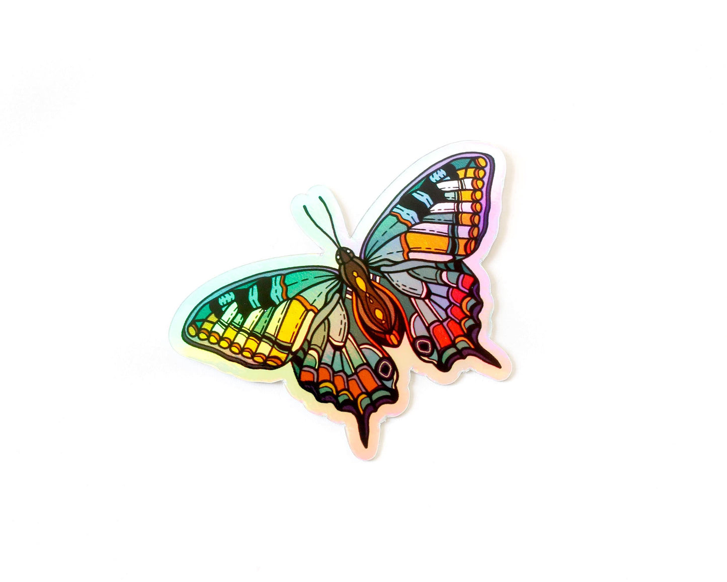 Autocollant papillon holographique