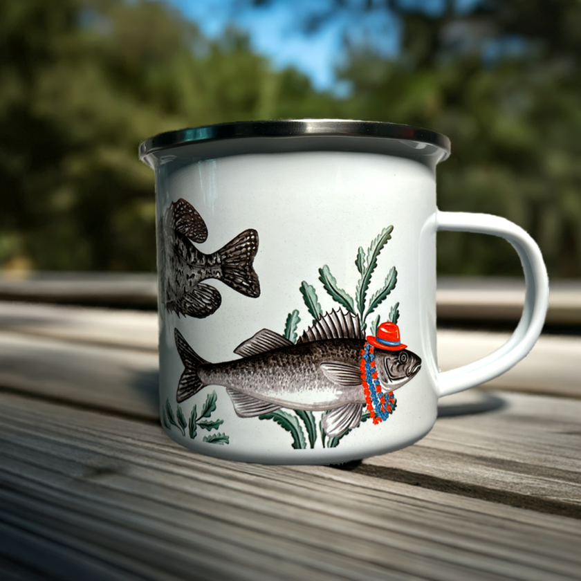 Tasse - 12oz - Émail - Poissons d'été