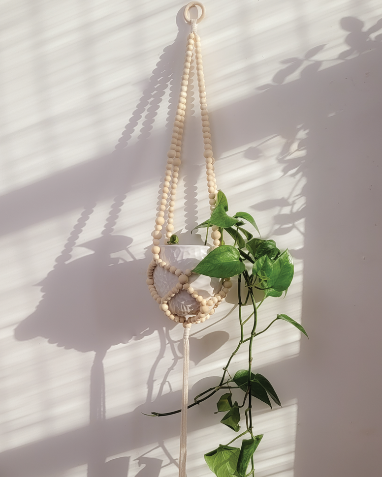 Coffret DIY - Fabrication suspension à plante en perles de bois