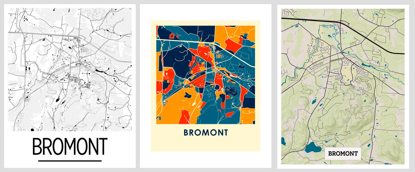 Illustration - Carte géographique Bromont