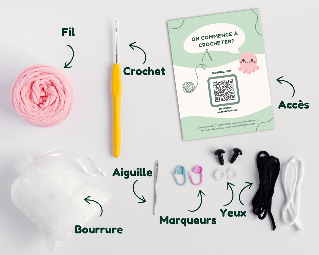 Coffret DIY - Kit de crochet - La pieuvre
