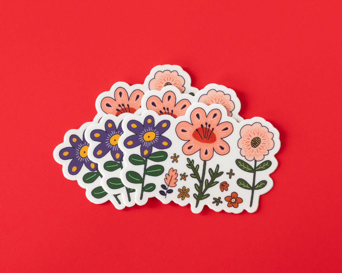 Autocollant vinyle illustré — fleur sauvage