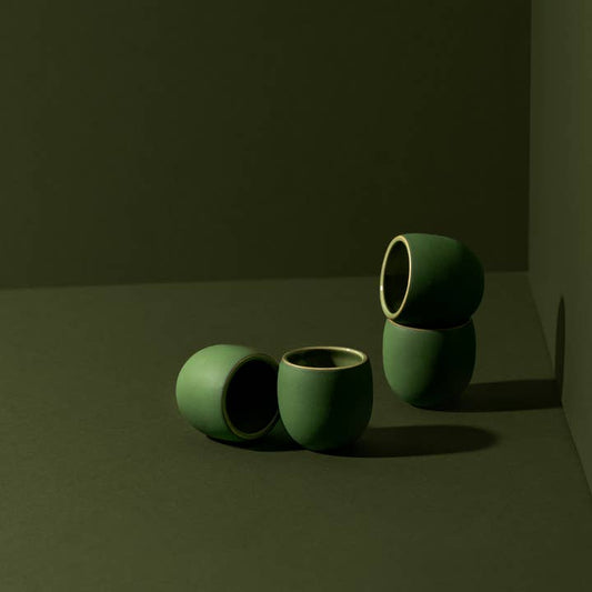 Tasse à expresso en grès - 4,5 oz - vert