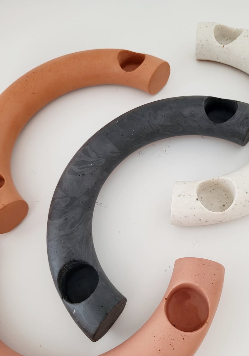 Bougeoir croissant - Pêche