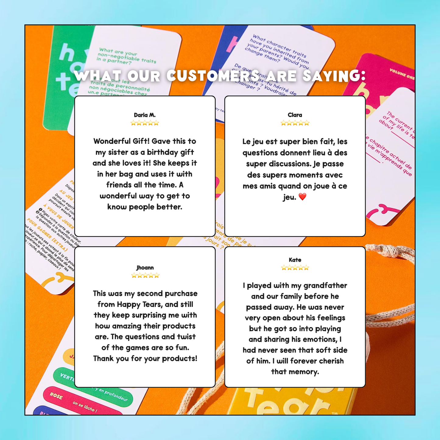 Larmes de joie : édition enfants (cartes de conversation bilingues)