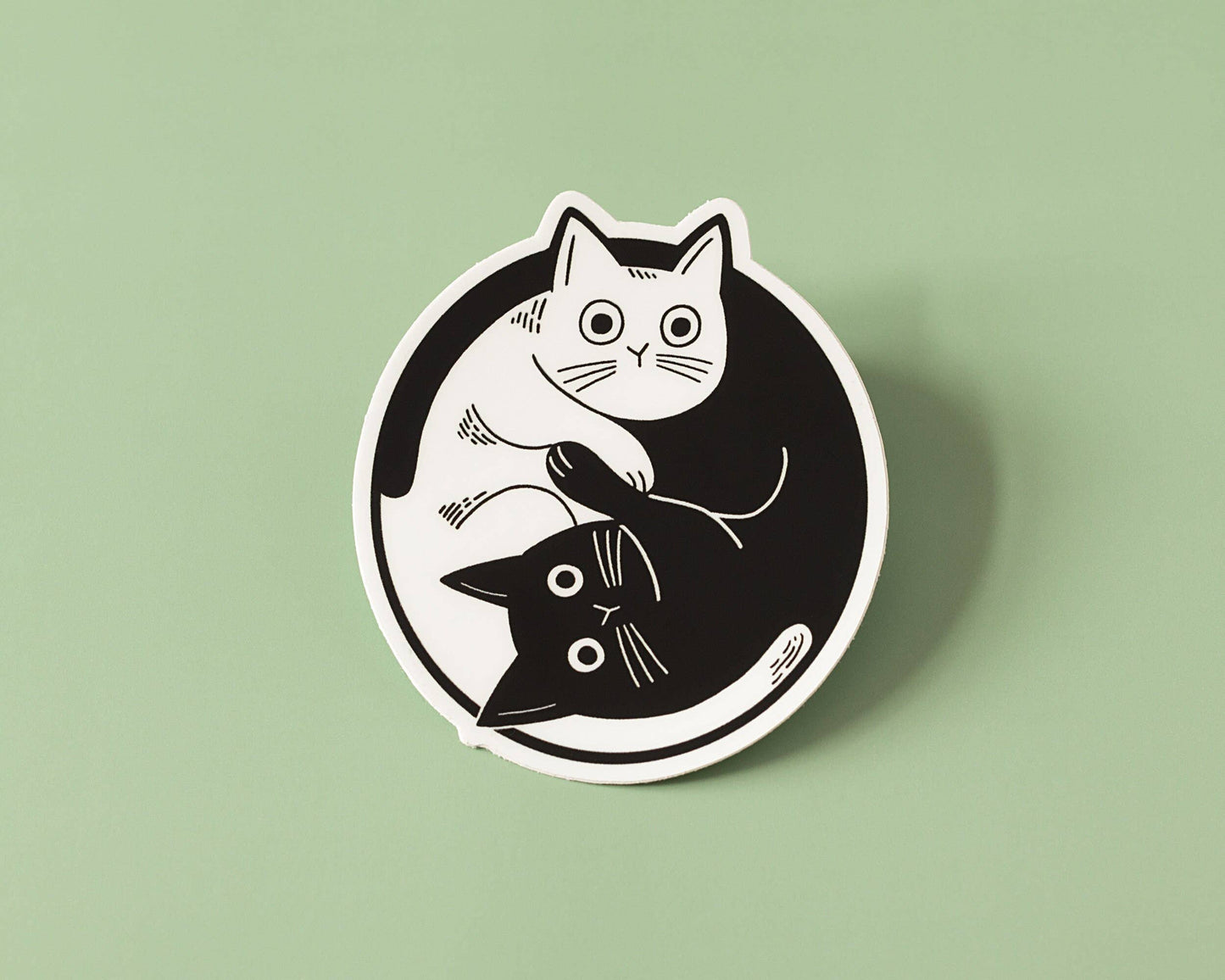 Autocollant Vinyle Chats Yin Yang