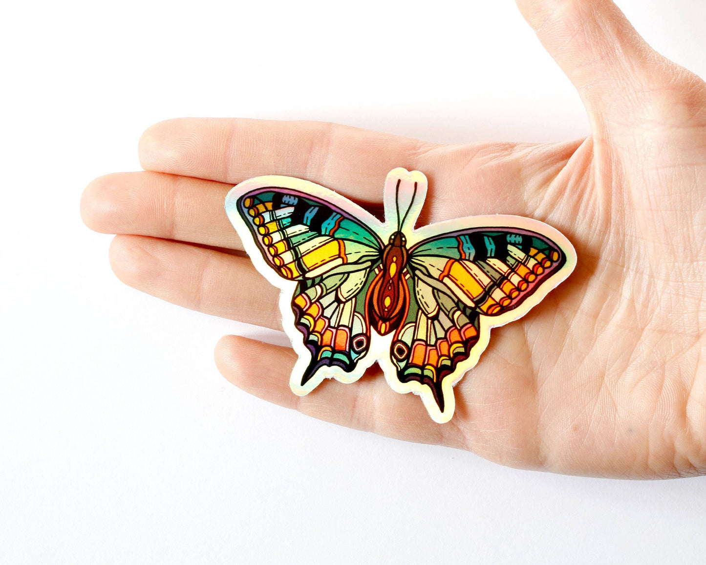 Autocollant papillon holographique