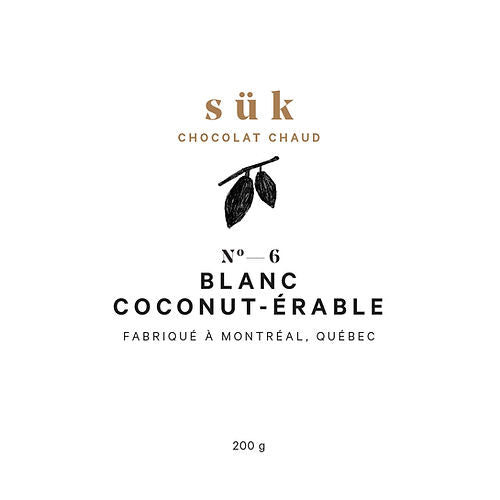 Chocolat chaud - 200g - Blanc coconut érable