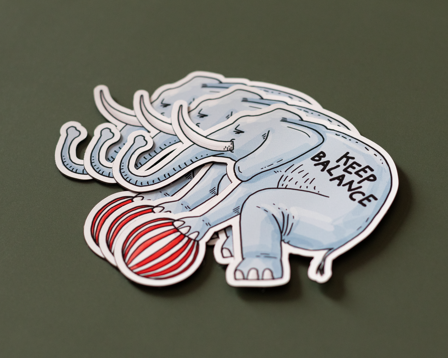 Autocollant en vinyle Keep Balance Elephant