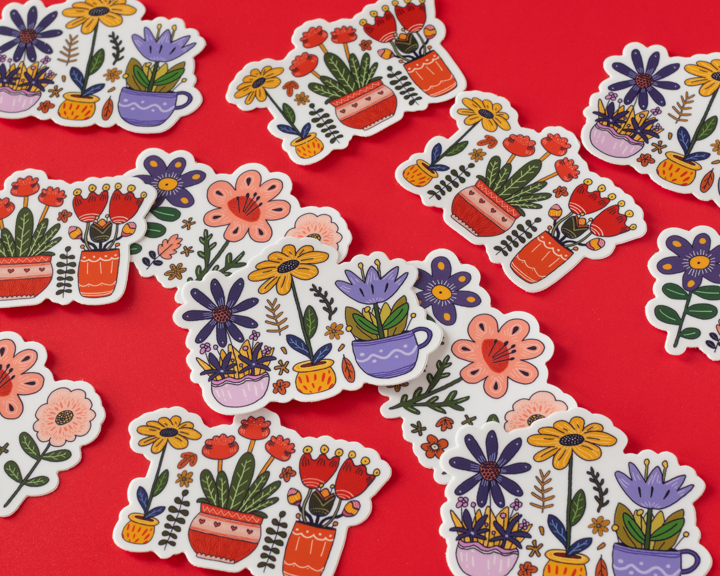 Autocollant vinyle illustré — fleur sauvage