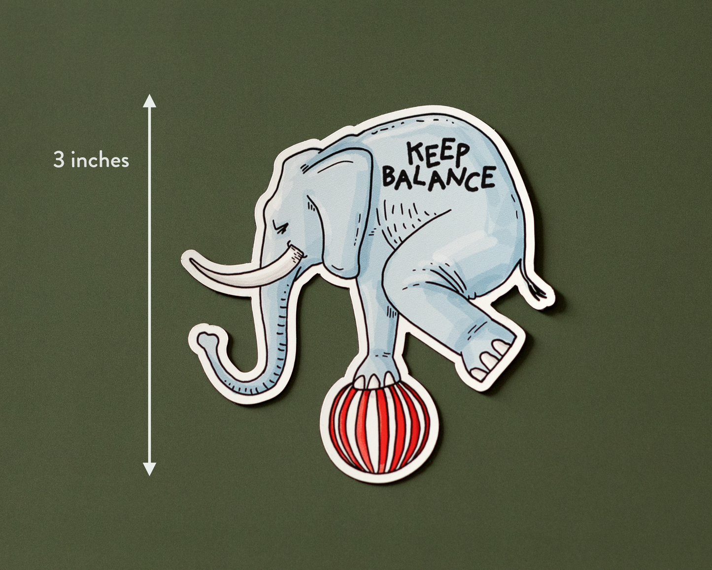 Autocollant en vinyle Keep Balance Elephant
