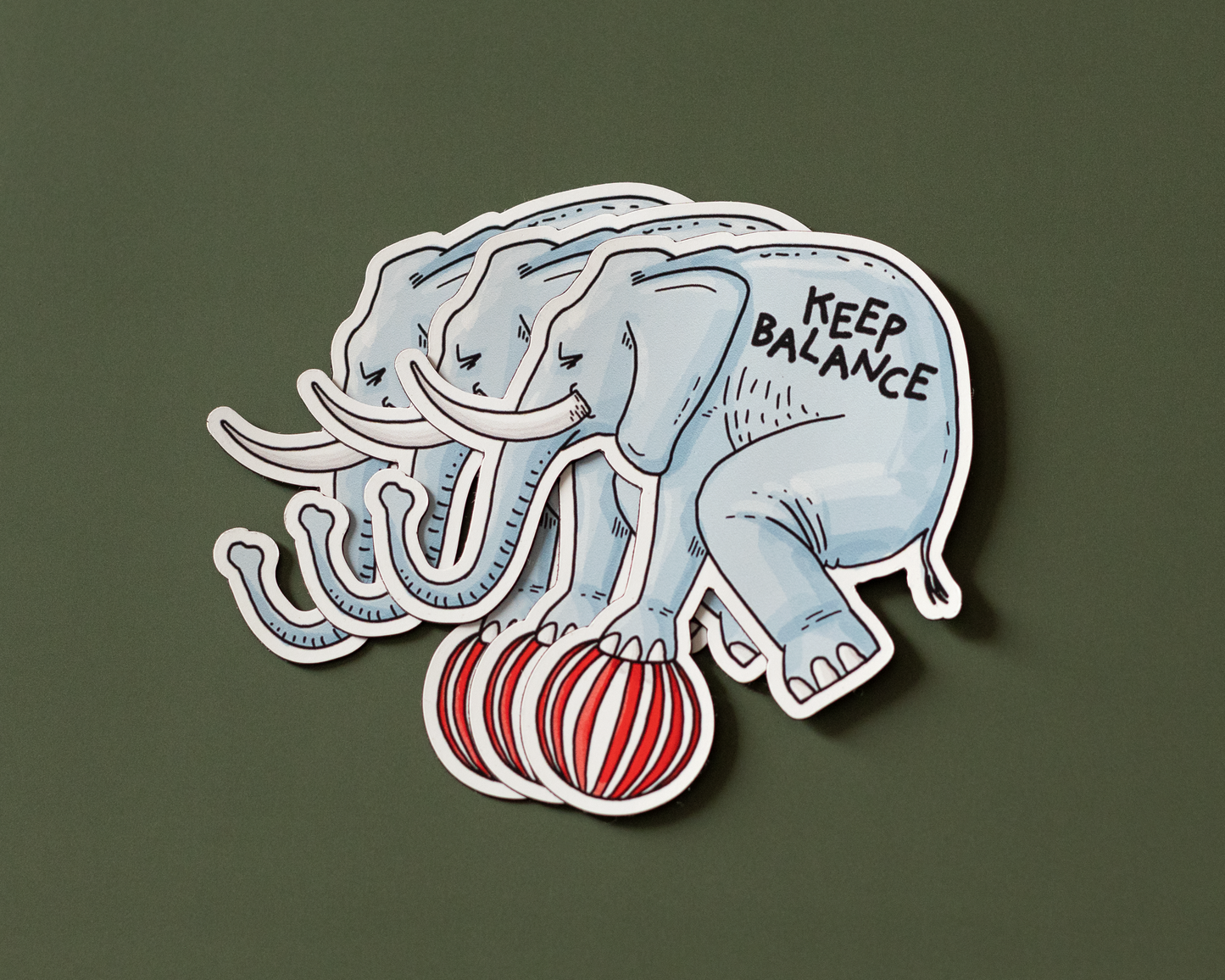 Autocollant en vinyle Keep Balance Elephant