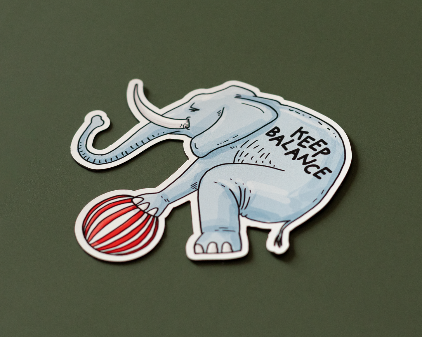 Autocollant en vinyle Keep Balance Elephant