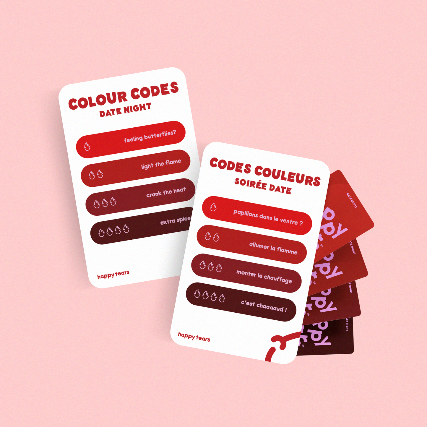 Happy tears : date night (cartes de conversation bilingues)