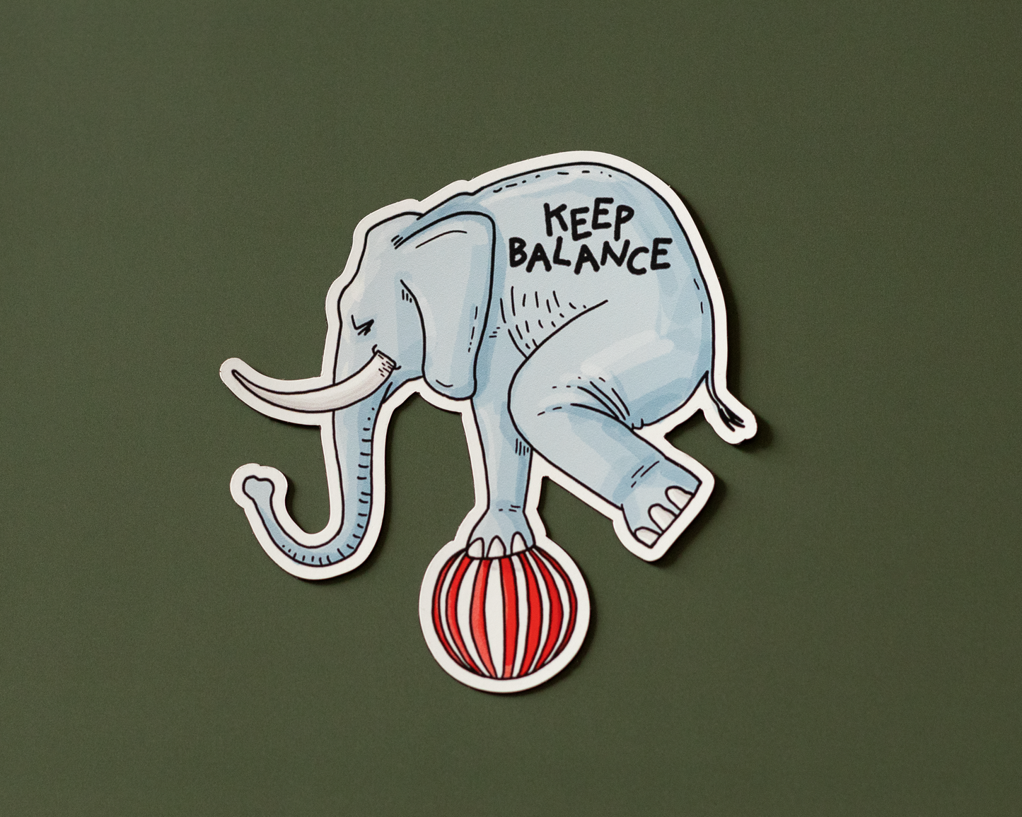Autocollant en vinyle Keep Balance Elephant