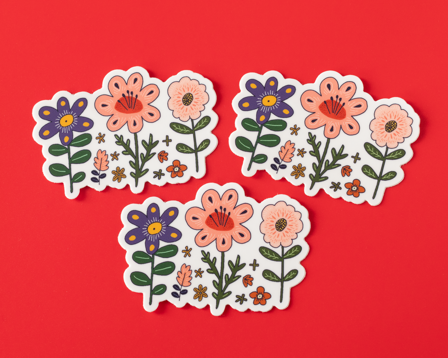 Autocollant vinyle illustré — fleur sauvage