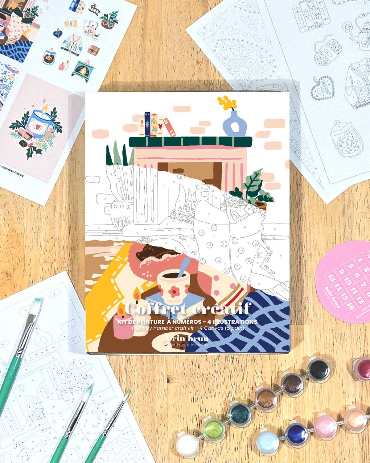 Coffret créatif, Kit de peintures à numéros - Ambiance Hygge