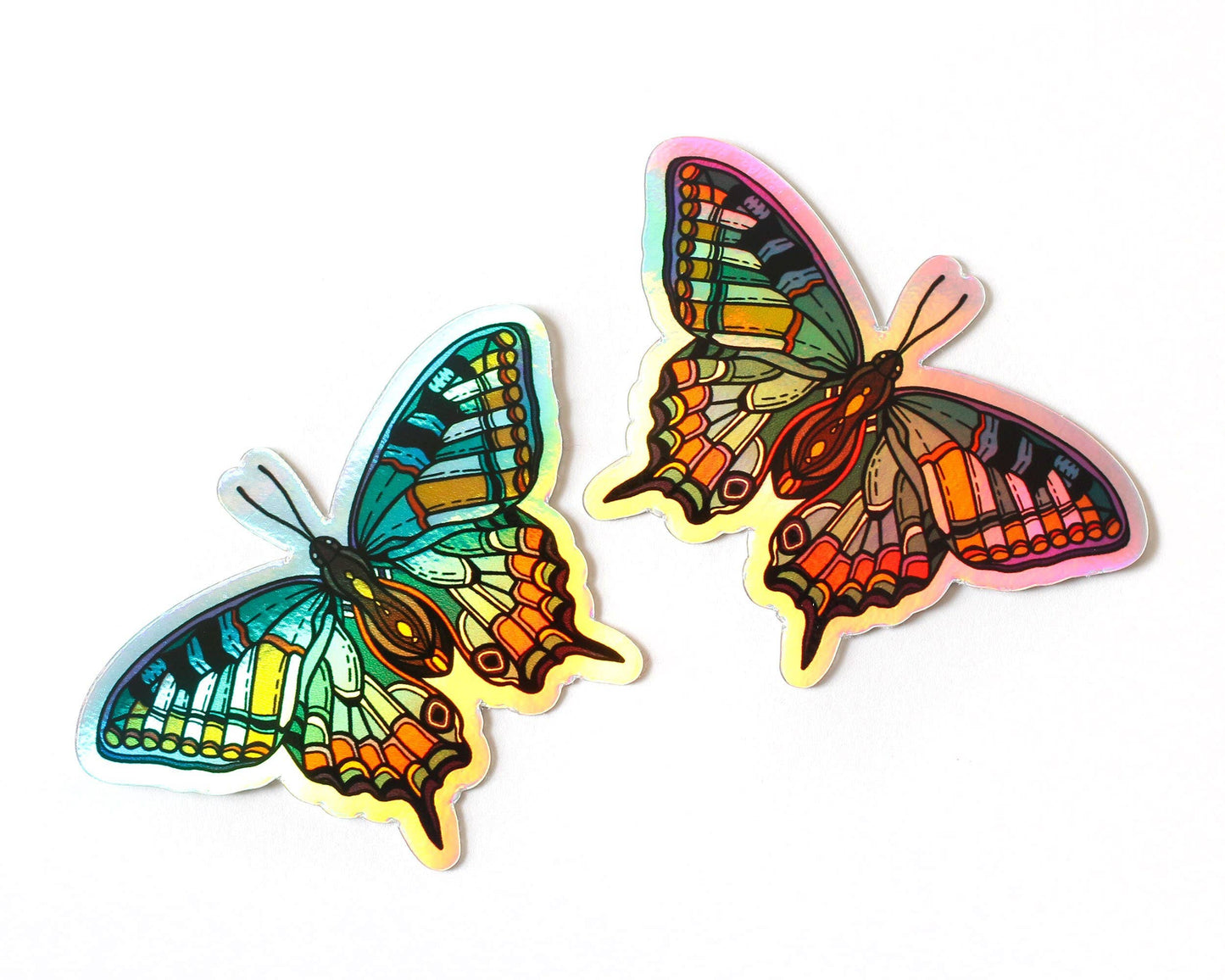 Autocollant papillon holographique
