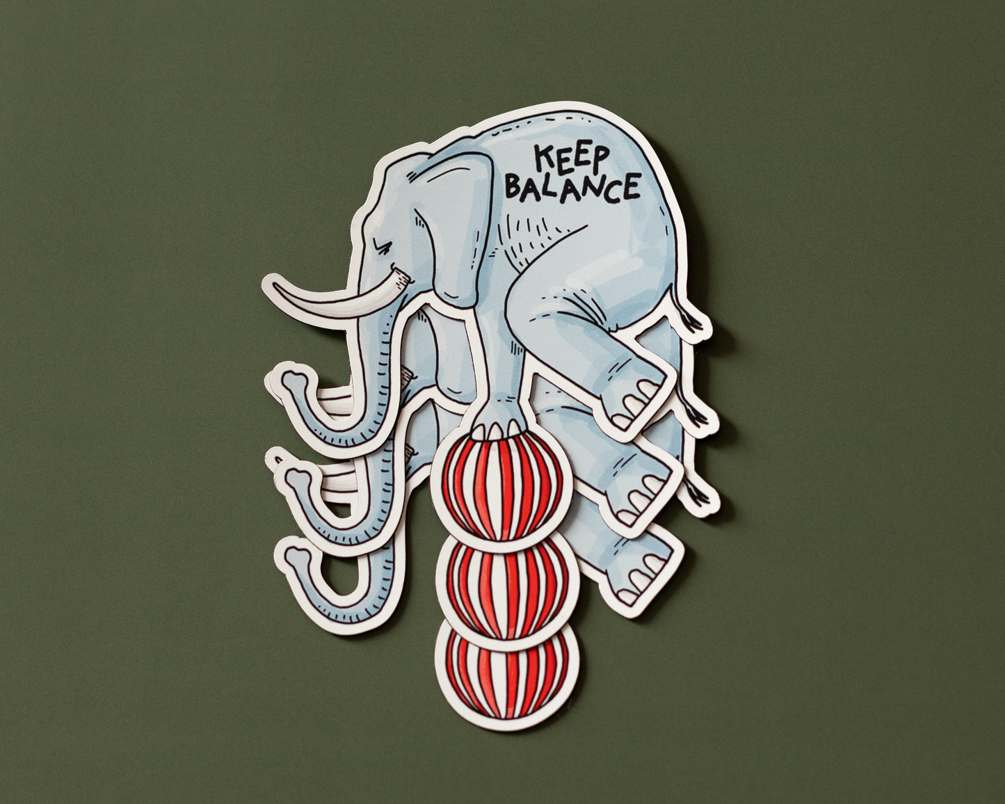 Autocollant en vinyle Keep Balance Elephant