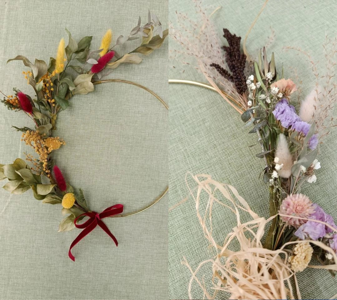 Atelier - Couronne de fleurs séchées