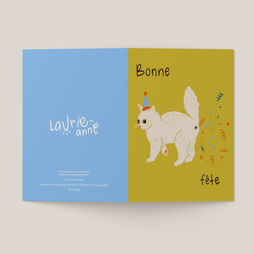 Carte de souhaits - Bonne fête chat pet