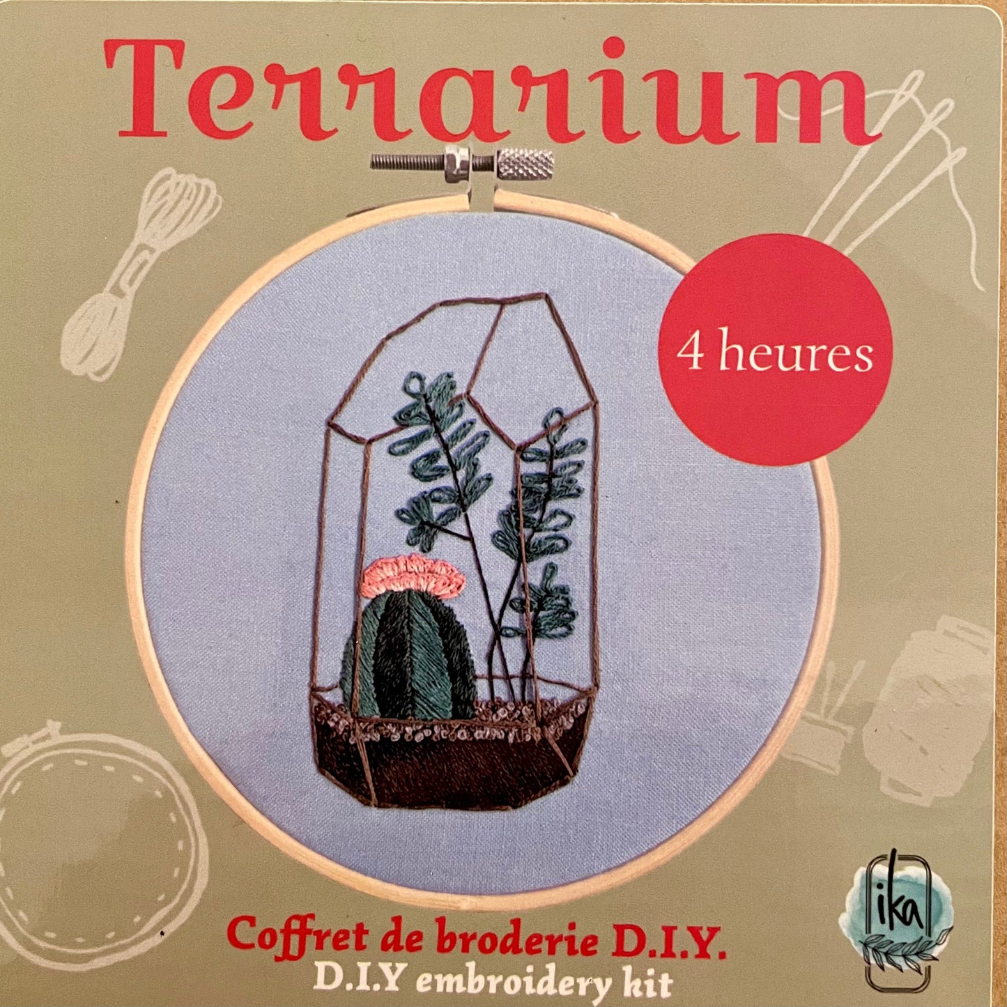 Coffret Diy - Terrarium - Broderie 