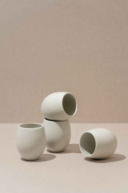 Tasse à expresso en grès - 4,5 oz - blanc