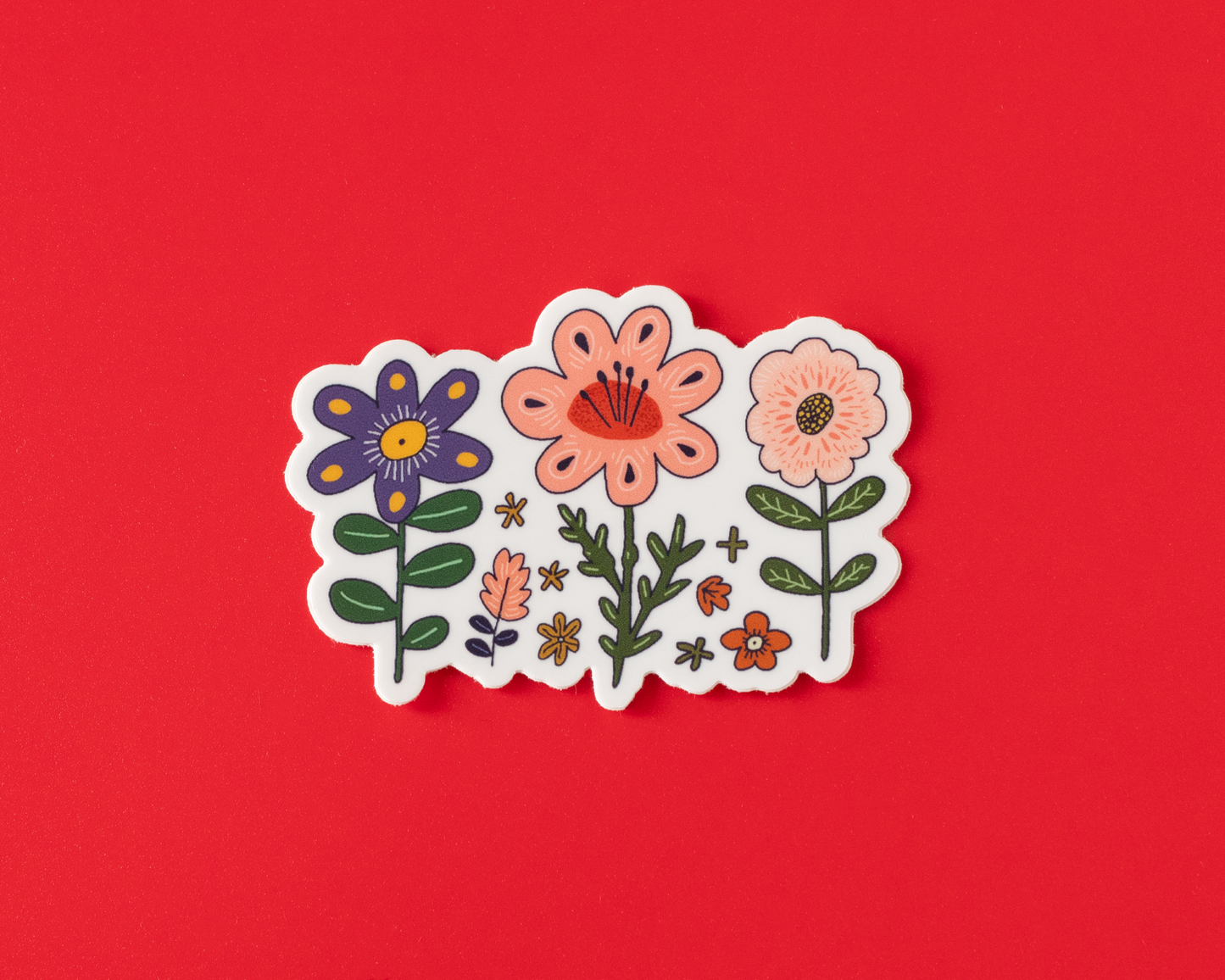 Autocollant vinyle illustré — fleur sauvage