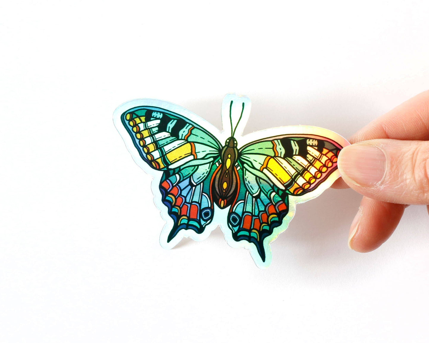 Autocollant papillon holographique