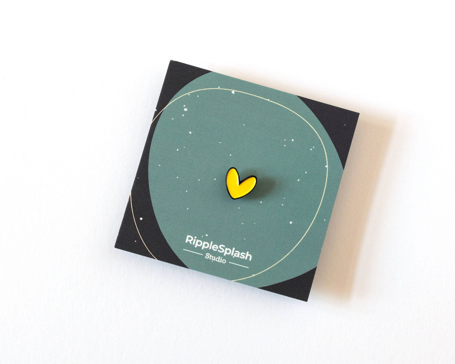 Épinglette Émaillée Petit Cœur Jaune