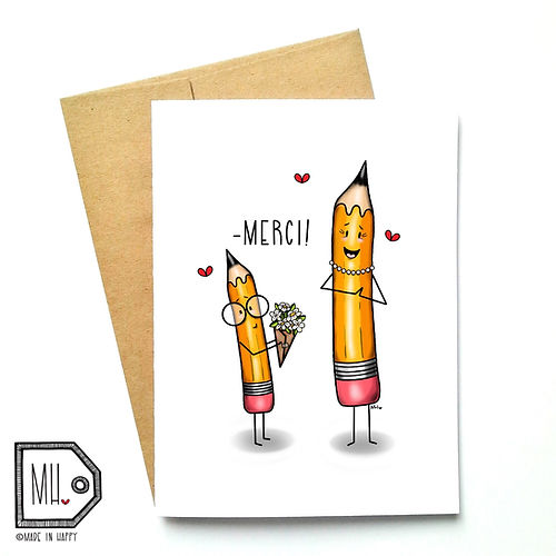 Carte de souhaits -  Merci prof