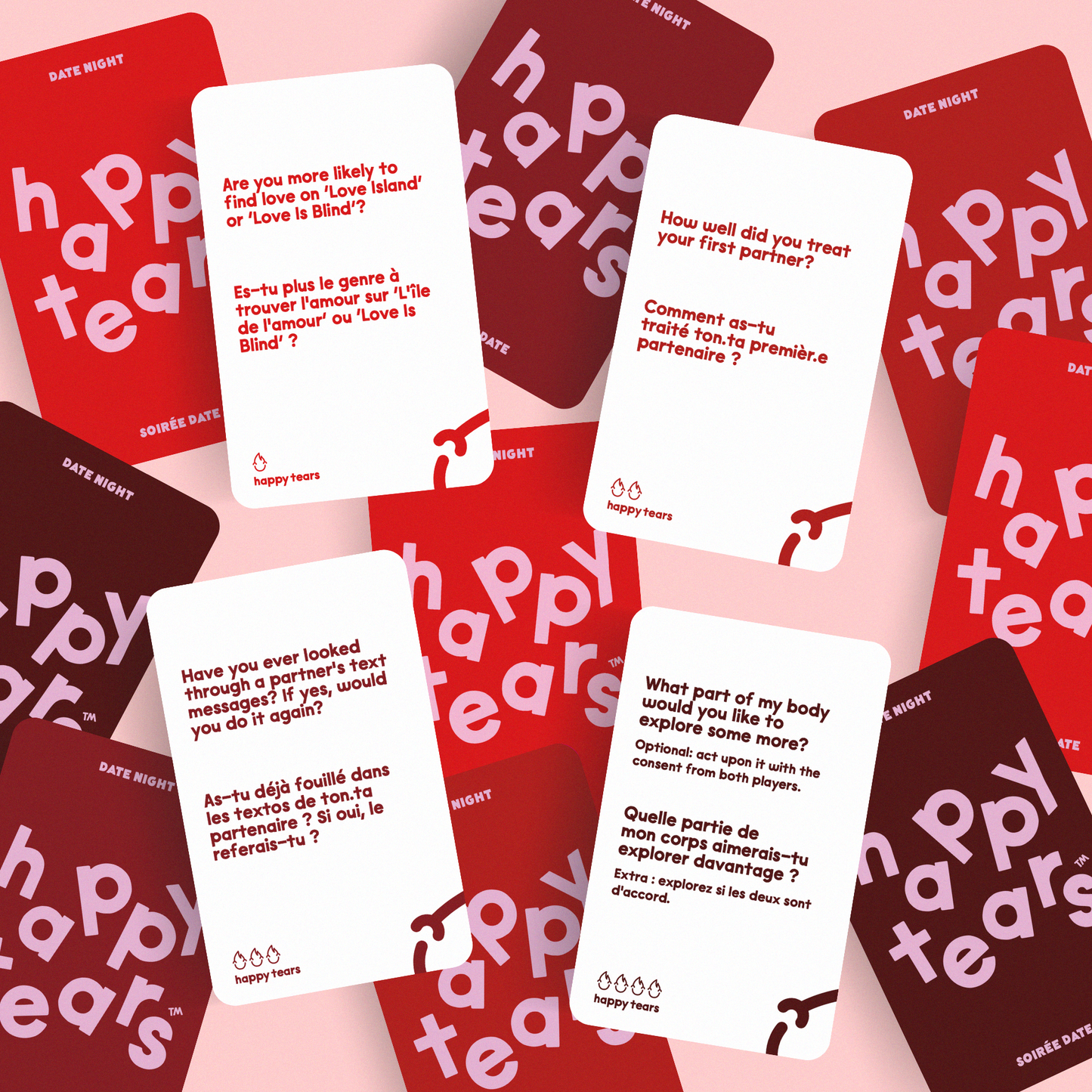 Happy tears : date night (cartes de conversation bilingues)