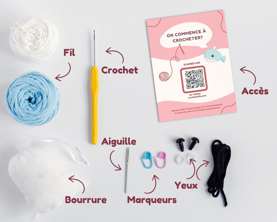 Coffret DIY - Kit de crochet - La baleine