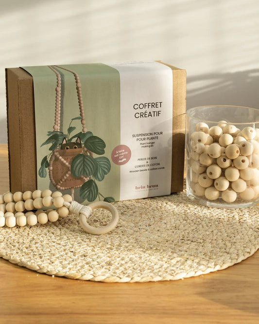 Coffret DIY - Fabrication suspension à plante en perles de bois